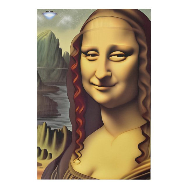 UFO Mona Lisa 24 x 36 Faux Wrapped Canvas (Front)