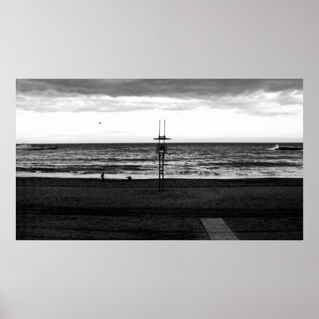 UFO over Barcelona (La Barceloneta) Poster (Front)