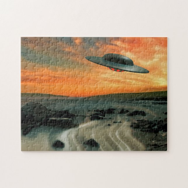 UFO Over Coast Jigsaw Puzzle (Horizontal)