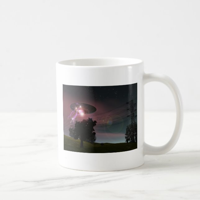 UFO Over Powerlines 2 Mug (Right)