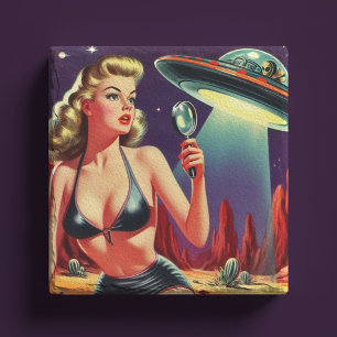 Ufo Pin-up Stone Coaster