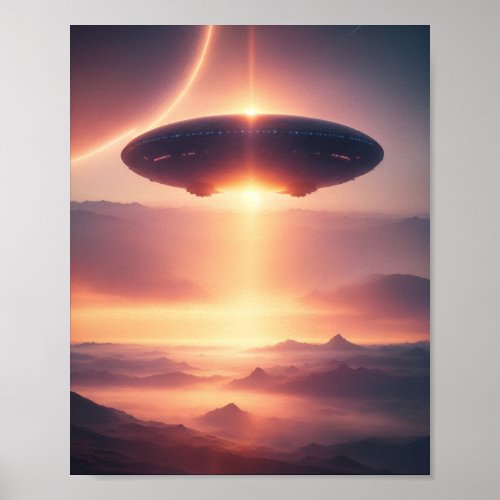 UFO Poster SCI FI Wall Art Alien Poster 