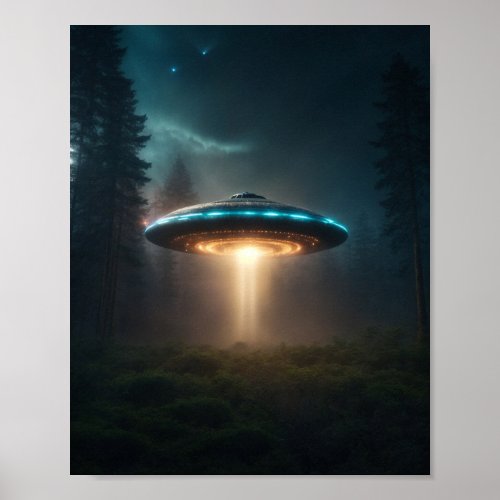 UFO Poster SCI FI Wall Art Alien Poster 