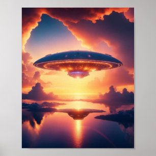 UFO Poster SCI FI Wall Art Alien Poster