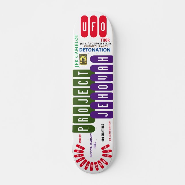 UFO PROJECT JEHOVAH Skateboard, 7¾" Deck (Front)