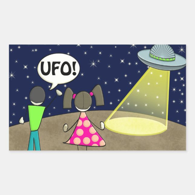 UFO RECTANGULAR STICKER (Front)