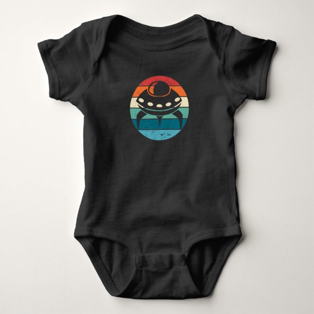 UFO Retro Sunset  Baby Bodysuit (Front)