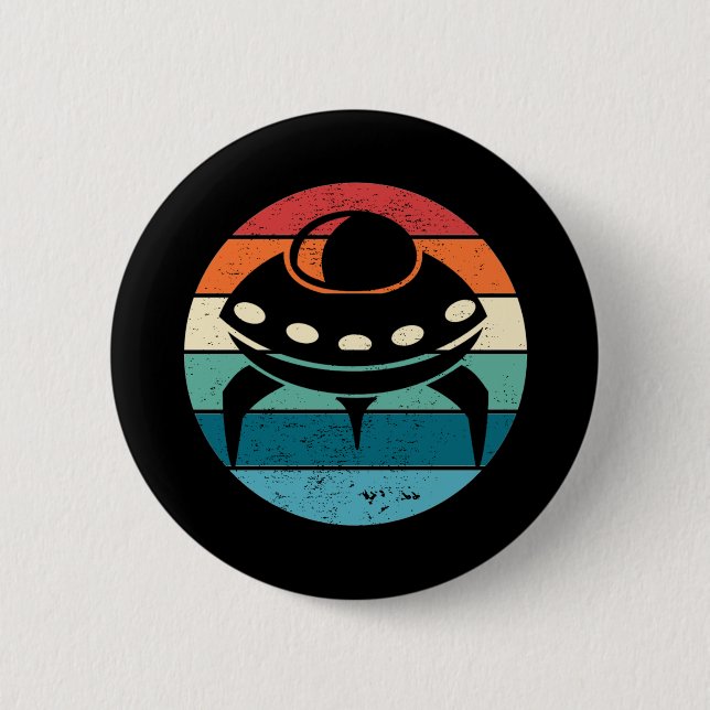 UFO Retro Sunset Button (Front)