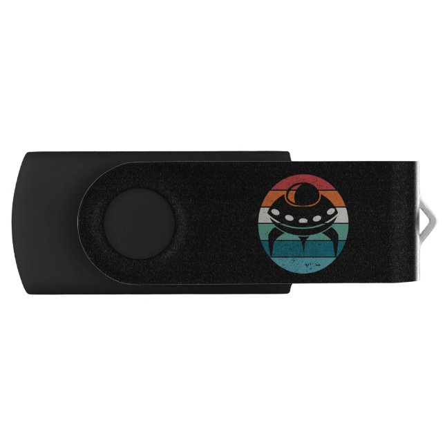 UFO Retro Sunset Flash Drive (Front)