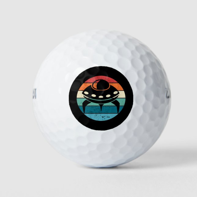 UFO Retro Sunset Golf Balls (Front)