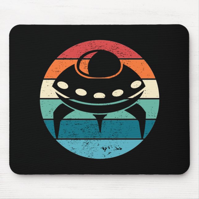 UFO Retro Sunset Mouse Pad (Front)