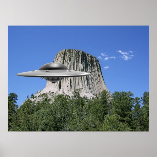 UFO Salamander at Devils Tower Poster