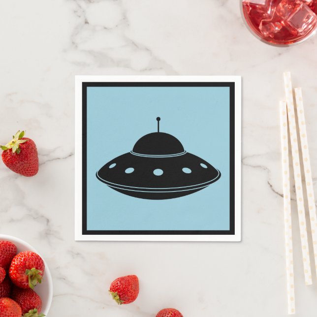 UFO Sci Fi Flying Saucer Cocktail  Napkins (Insitu)