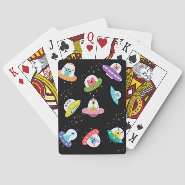 UFO SHIPS PATTERN POKER CARDS (Back)