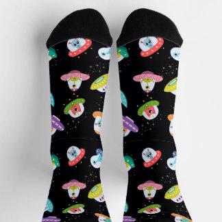 UFO SHIPS PATTERN SOCKS