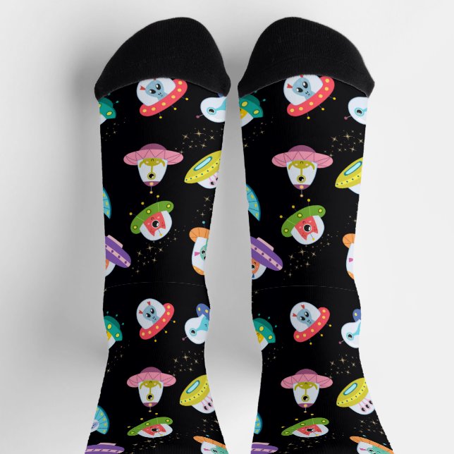 UFO SHIPS PATTERN SOCKS (Top)