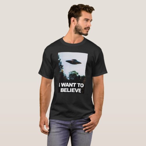 UFO Shirt _ I Want To Believe Alien UFO Tee Shirt