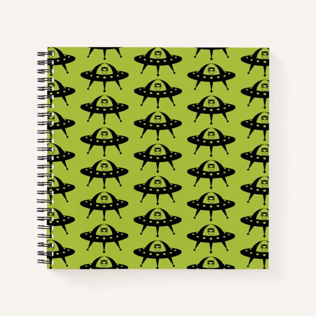 UFO Space Alien Sci Fi Flying Saucer Notebook (Front)