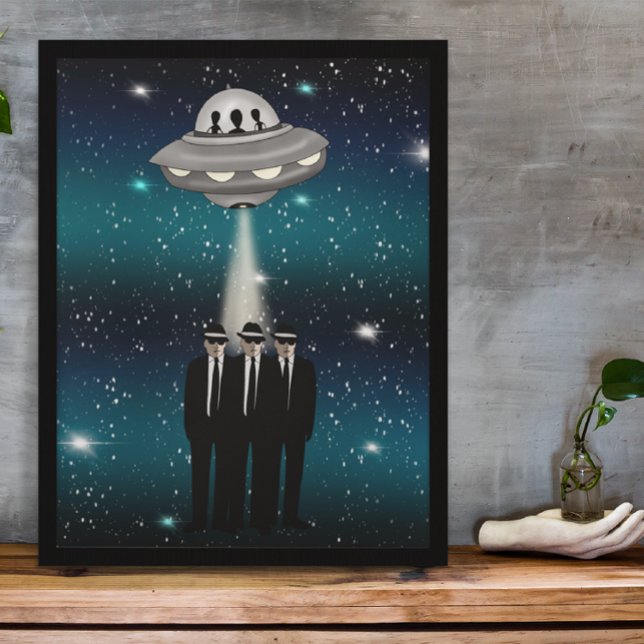 UFO sucking up the Men in Black  Poster (Creator Uploaded)
