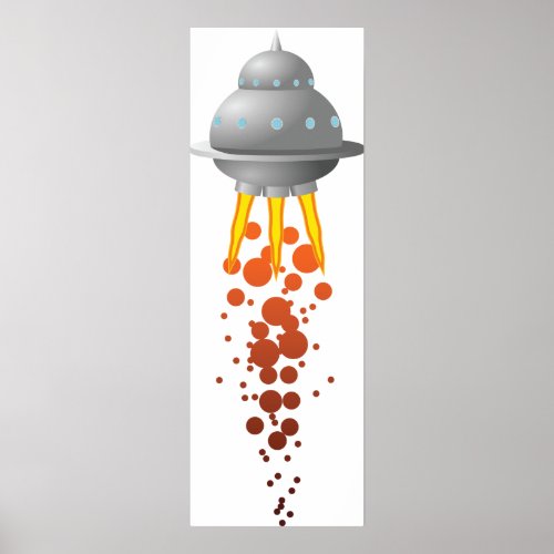 UFO Taking Off Poster