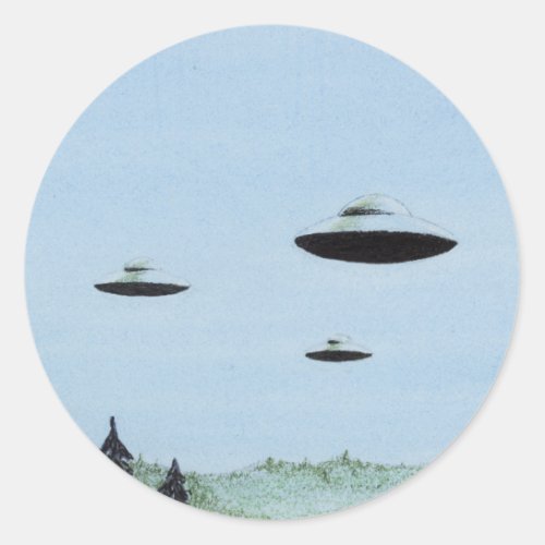 UFO Trio Classic Round Sticker