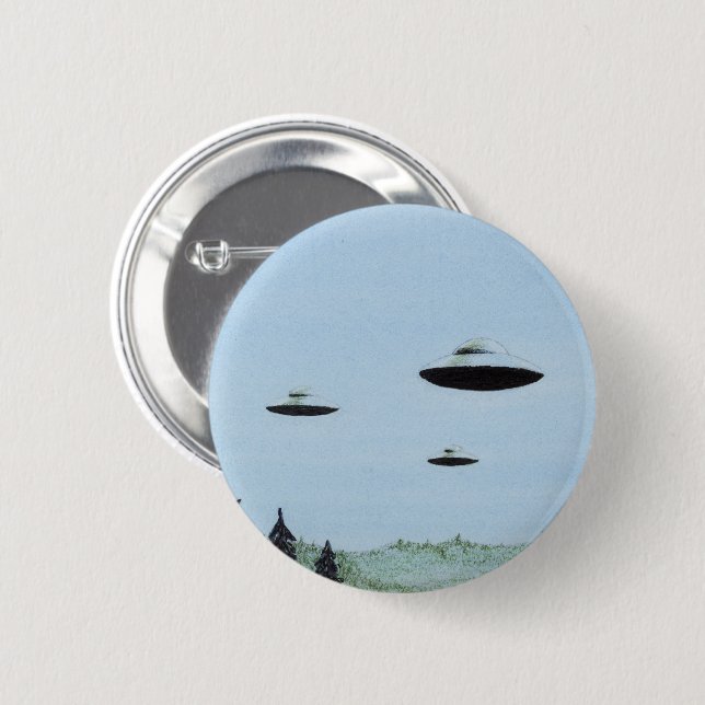 UFO Trio Pinback Button (Front & Back)
