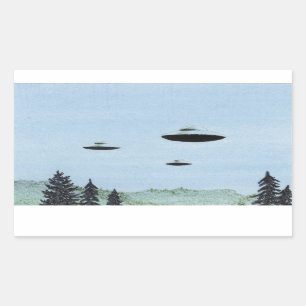UFO Trio Rectangular Sticker