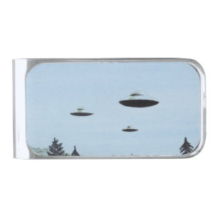 UFO Trio Silver Finish Money Clip