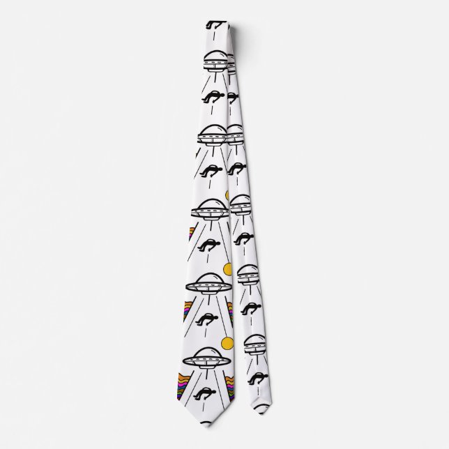 UFO UAP Alien Abduction Neck Tie (Front)
