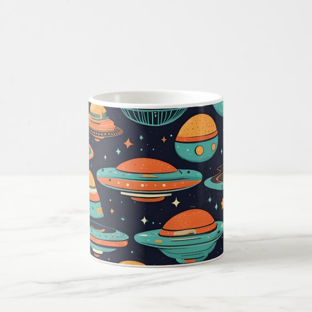 UFO vintage art Coffee Mug (Center)