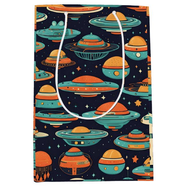 UFO vintage art Medium Gift Bag (Front)