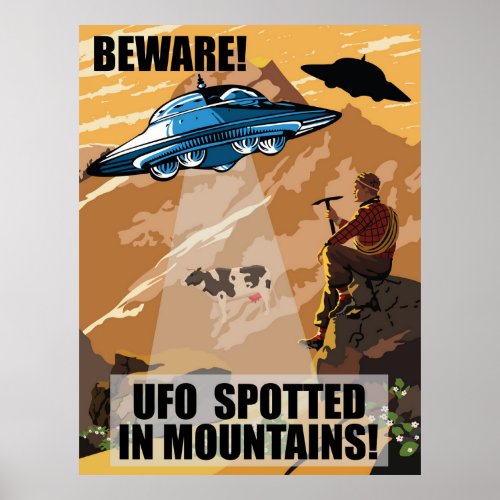 UFO Warning Poster