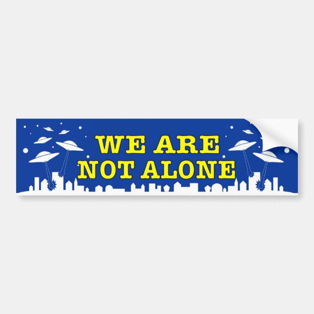 UFO We are not alone decal with ET spacecraft (Front)
