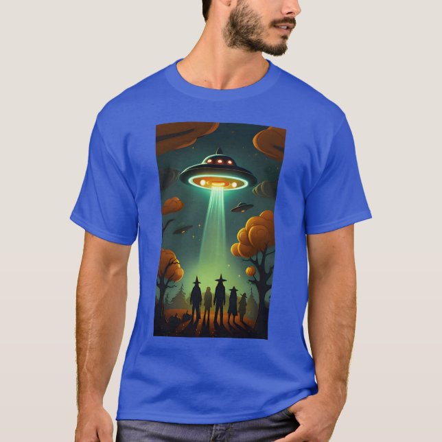 UFO Witches Halloween boy T-Shirt (Front)