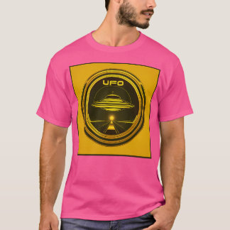 Ufo Yellow Retro-Style Graphics T-Shirt