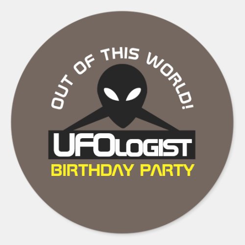 UFOlogist Party Birthday Classic Round Sticker