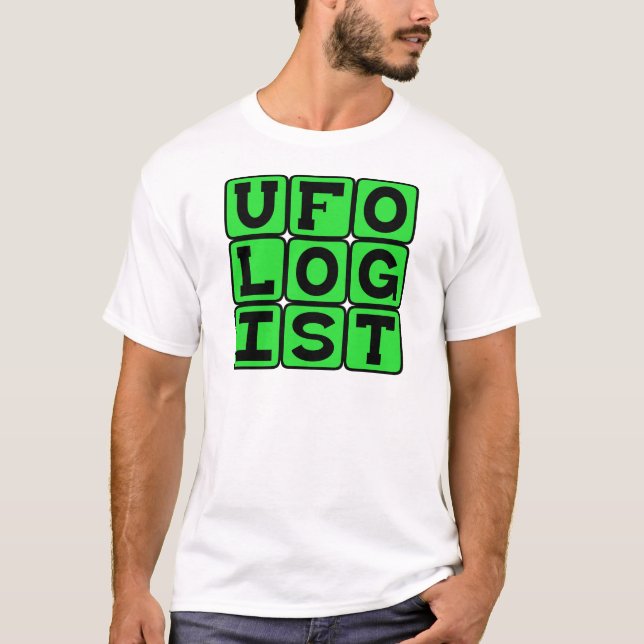 Ufologist, Study of Flying Saucers T-Shirt (Front)