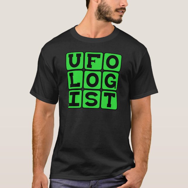 Ufologist, Study of Flying Saucers T-Shirt (Front)