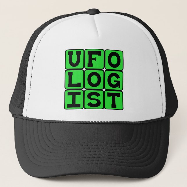 Ufologist, Study of Flying Saucers Trucker Hat (Front)