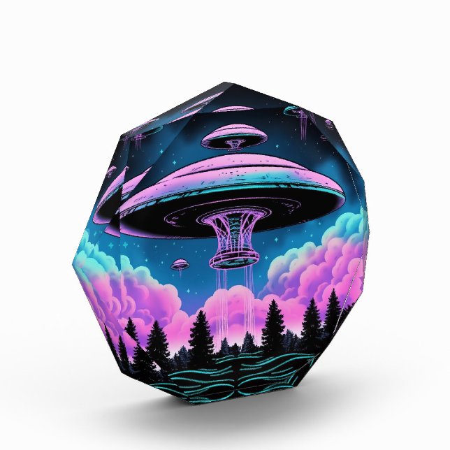 UFOs Alien Invasion Aesthetic  Acrylic Award (Left)