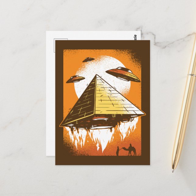 UFOs and the Pyramid Postcard (Front/Back In Situ)