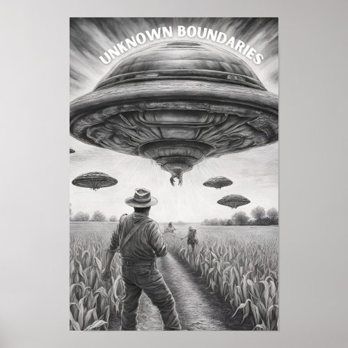 UFOs Invade Farm Outer Space Aliens  Poster