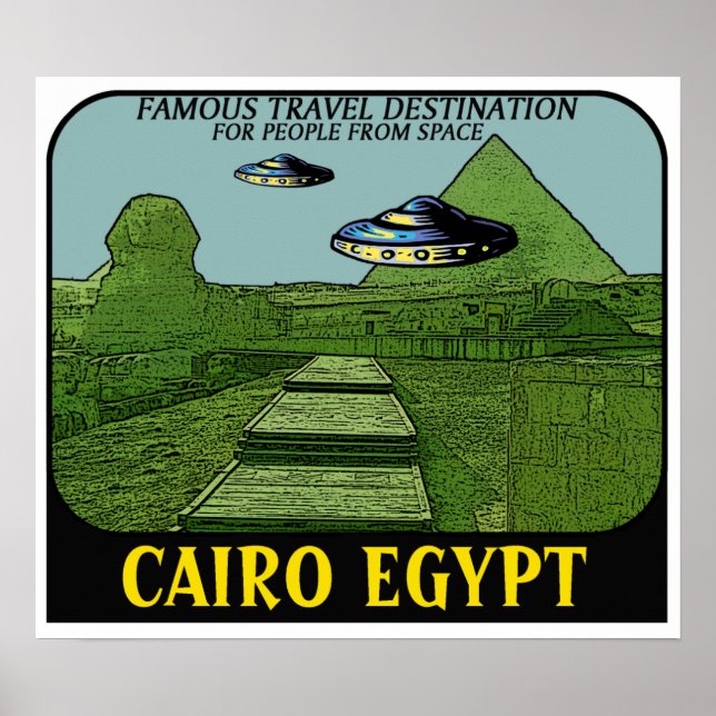 UFO'S OVER CAIRO EGYPT TRAVEL POSTER (Front)