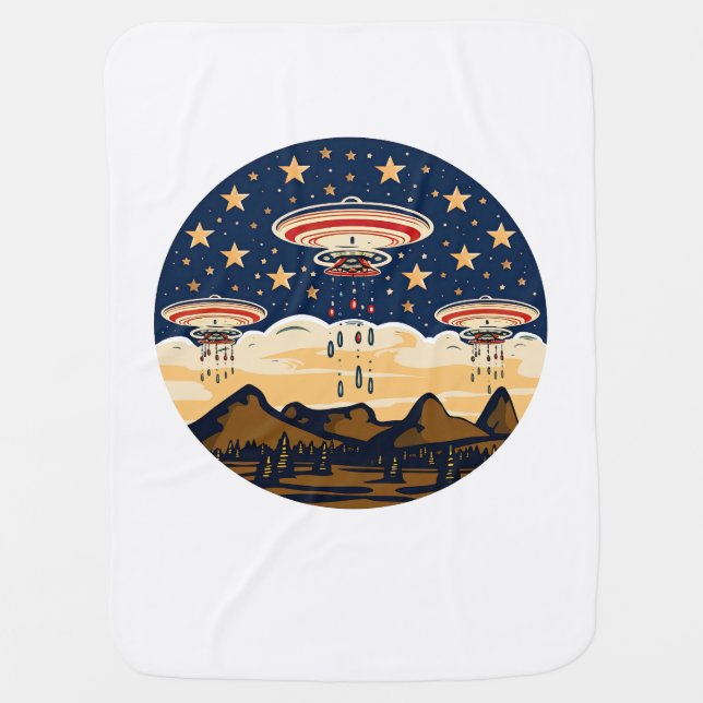 UFOs over the USA 2 - Jackson Pollock style Baby Blanket (Front)