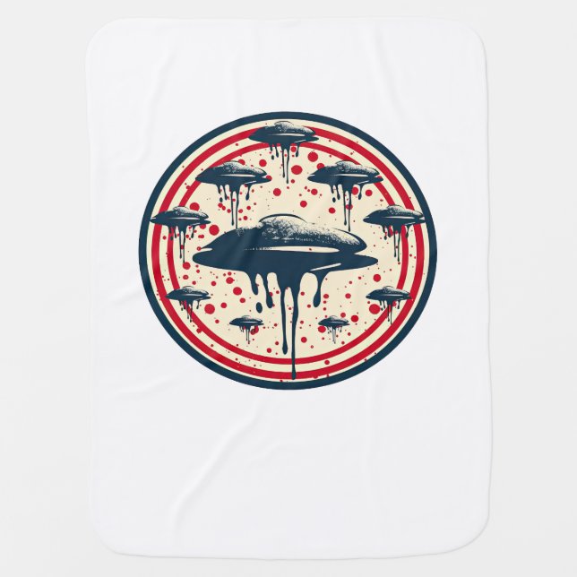 UFOs over the USA - Jackson Pollock style Baby Blanket (Front)