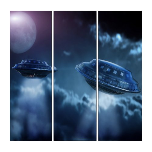 UFOs Triptych Wall Art