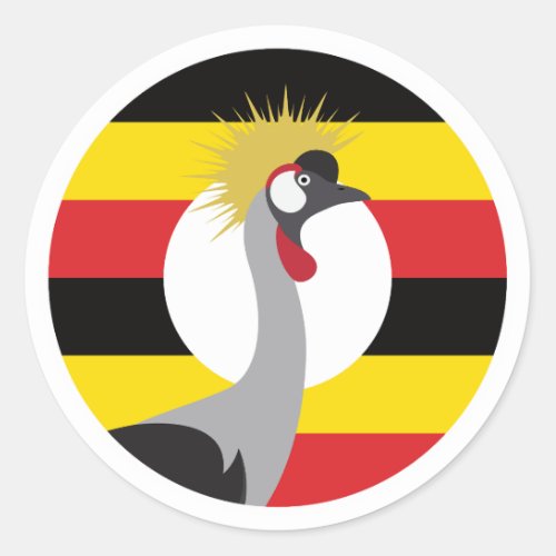 Uganda African Crane Ugandan National Animal Flag Classic Round Sticker