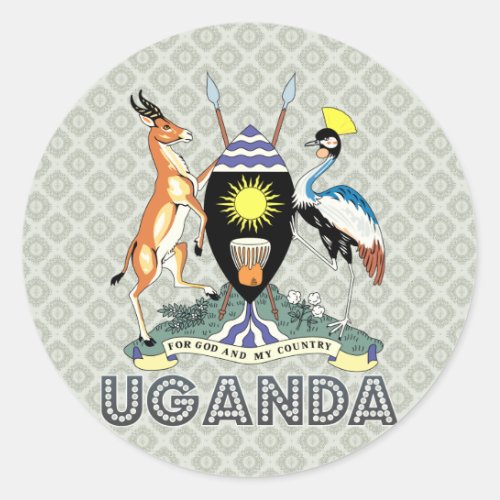 Uganda Coat of Arms Classic Round Sticker