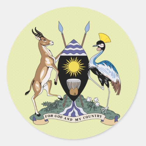 Uganda Coat of Arms detail Classic Round Sticker