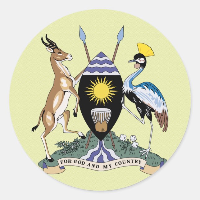 Uganda Coat of Arms detail Classic Round Sticker (Front)